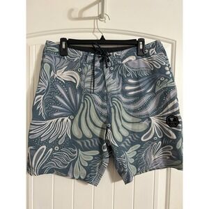 Vissla Boardshorts Swim Trunks Men's Size 33 Blue Tropical